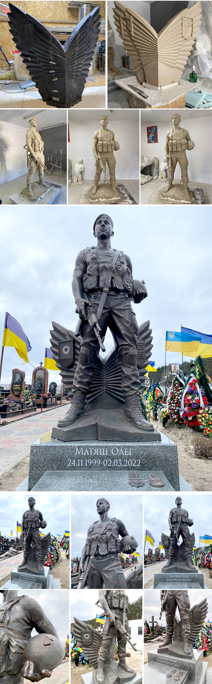 Sculptures, military monuments, military memorial complexes on order